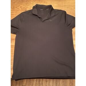 Nike Polo Shirt Mens Large Black Dri-FIT Geometric Golf Performance Athletic